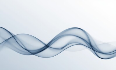 Elegant blue smoke waves on a light background
