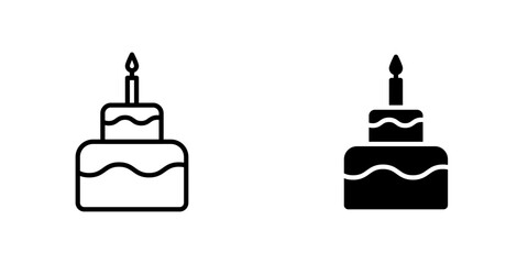 Birthday cake icons vector graphic pack