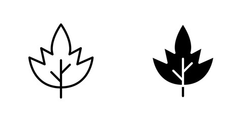 Birch leaf icons vector graphic pack