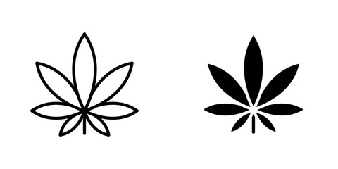 Cannabis leaf icons vector graphic pack