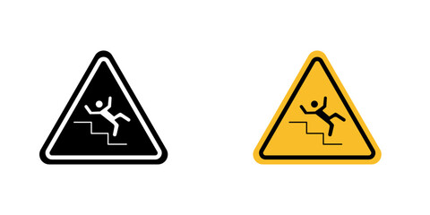 Caution stairway signs vector graphic pack