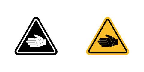 Chemical burns hazard signs vector graphic pack