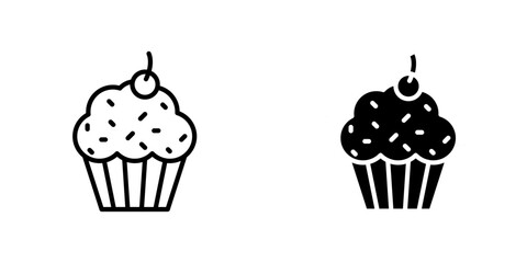 Cupcake icons vector graphic pack