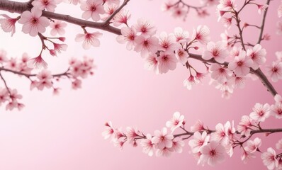 Delicate cherry blossoms in full bloom