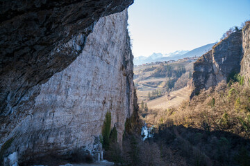 In val d'ultimo during winter time in italian alps