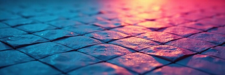 Fototapeta premium Closeup of grid paper texture with light source, light, low angle, shadow