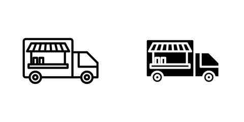Food truck icons vector graphic pack