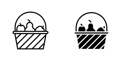 Fruit basket icons vector graphic pack