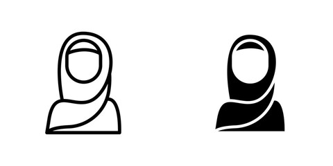 Muslim women icons vector graphic pack