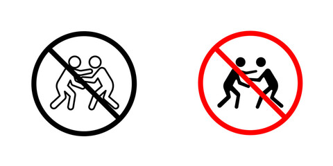 No fight sign vector graphic pack