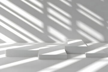 White Minimalist 3D Product Display Background