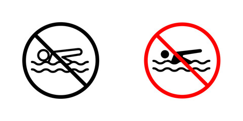 No swimming sign vector graphic pack