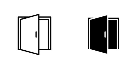 Open door icons vector graphic pack