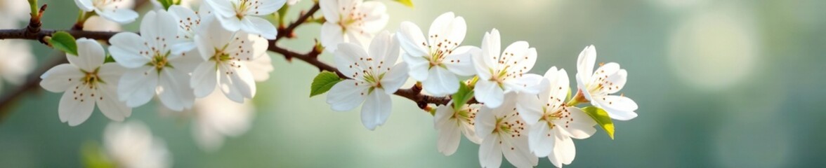 Obraz premium Delicate branches laden with pure white lilac flowers in full bloom, petals, flowers, blossoms