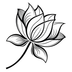 Lotus flower line art simple design symmetrical