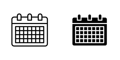 Table calendar icons vector graphic pack