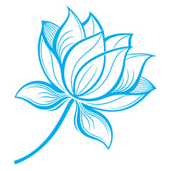 Lotus flower line art simple design symmetrical