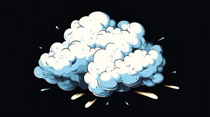 Comic book cartoon Cartoon puff cloud comic background. Pop art funny smoke steam. 