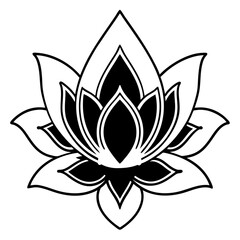Lotus flower line art simple design symmetrical