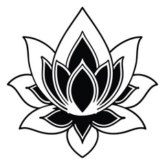 Lotus flower line art simple design symmetrical
