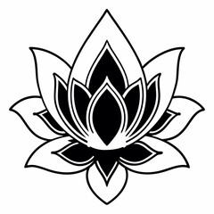 Lotus flower line art simple design symmetrical