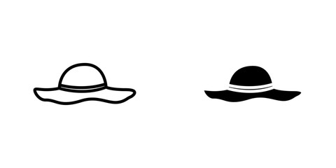 Woman hat icons vector graphic pack