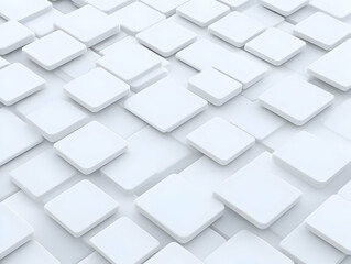 White 3D Square Blocks Abstract Background