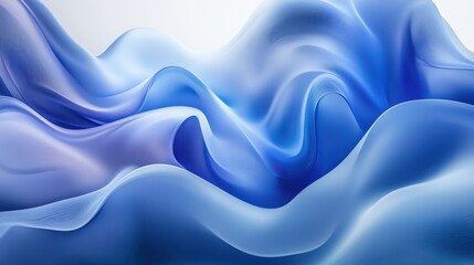 Obraz premium Blue abstract wave background with white background. ai generative.