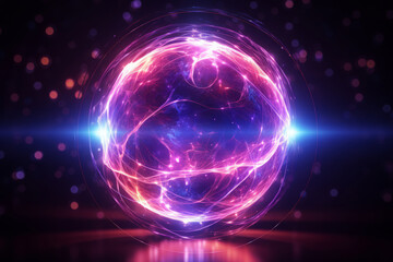 Obraz premium Fantastic Ethereal Cosmic Bubble in Vibrant Nebula Space