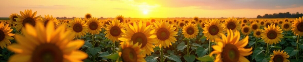 Obraz premium Sunflower stalks stretching towards the fading light, agricultural, fading