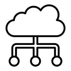 Cloud Computing Vector Line Icon Design