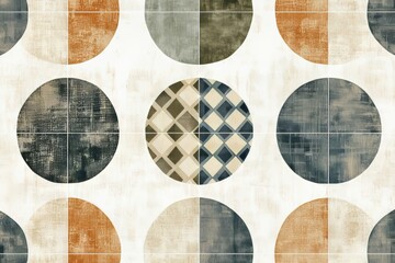 Stylish geometric design featuring circular patterns in earthy tones.