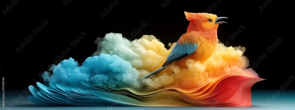 Poster mesmerizing 3d render showcasing the intricate frequency spectrum and vibrant visual representation 