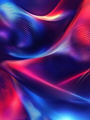 Fototapeta premium Technology bright low poly connection abstract background. Blue and red blurred futuristic vector design