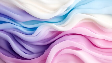 Obraz premium Abstract Pastel Swirls Soft Pink Purple Blue Fabric Waves Background Texture