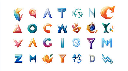 Alphabet letters and icons isolated on white background, such logo. Jpeg version also available in gallery