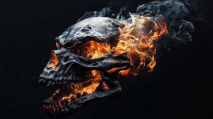 Fototapeta premium close up fire on black background