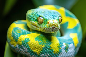 Fototapeta premium Snake. Ringed snake. Reptile. Reptilian. Snake photography. World Snake Day. July 16th.