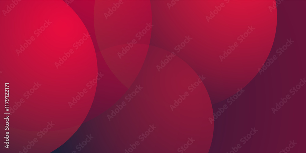 Wall mural modern style background, header or banner design with large red overlapping bubbles pattern, multi p