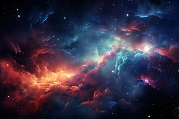 Fototapeta premium Superb ethereal indigo purple galaxy with sparkling stars