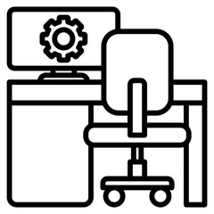 workstation design single icon