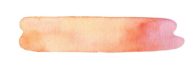 Soft gradient watercolor brushstroke in warm tones on a white background capturing the essence of artistic creativity