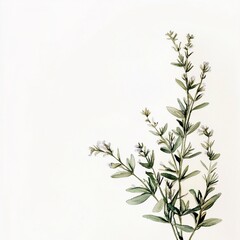 Obraz premium Delicate Botanical Illustration of a Flowering Plant