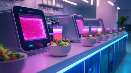 Innovative Smoothie Bar with Interactive Digital Displays