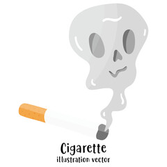 Stop smoking isolated on white background. Cigarettes forbidden sign, National non smoking week. World no tobacco day. Vector flat illustration