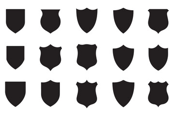 Set of Shield Silhouettes - Security and Protection Icons