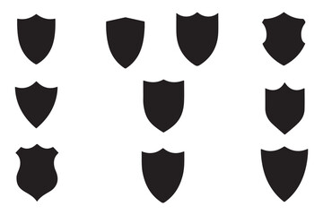 Set of Shield Silhouettes - Security and Protection Icons