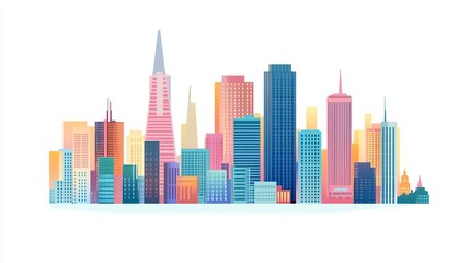 Obraz premium San Francisco's skyline, adorned with gleaming skyscrapers and iconic structures, epitomizes its status as a global technology powerhouse. Amidst its urban landscape, innovation