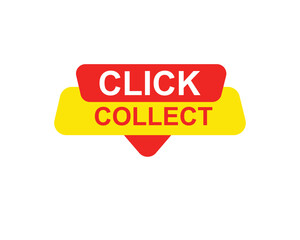 Click collect web Vector Illustration button label template text with colorful icon