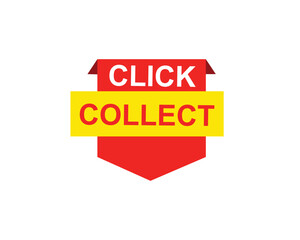 Click collect web Vector Illustration button label template text with colorful icon